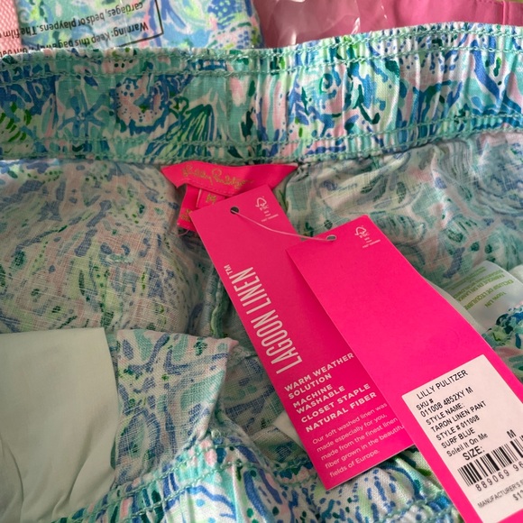 NWT LILLY PULITZER LINEN PANTS M - Picture 8 of 9